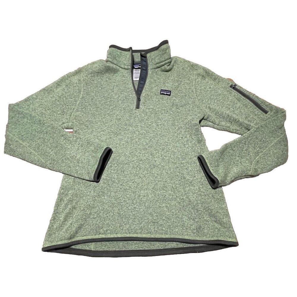 Patagonia Fleece Womens Small Green Better Sweater Quarter Zip Large